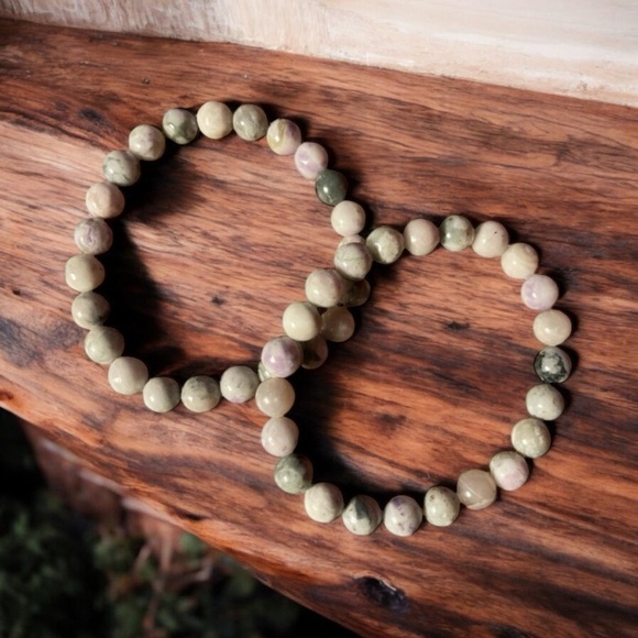 Hand Crafted Jewelry - Beautiful Rhodonite Bracelet
